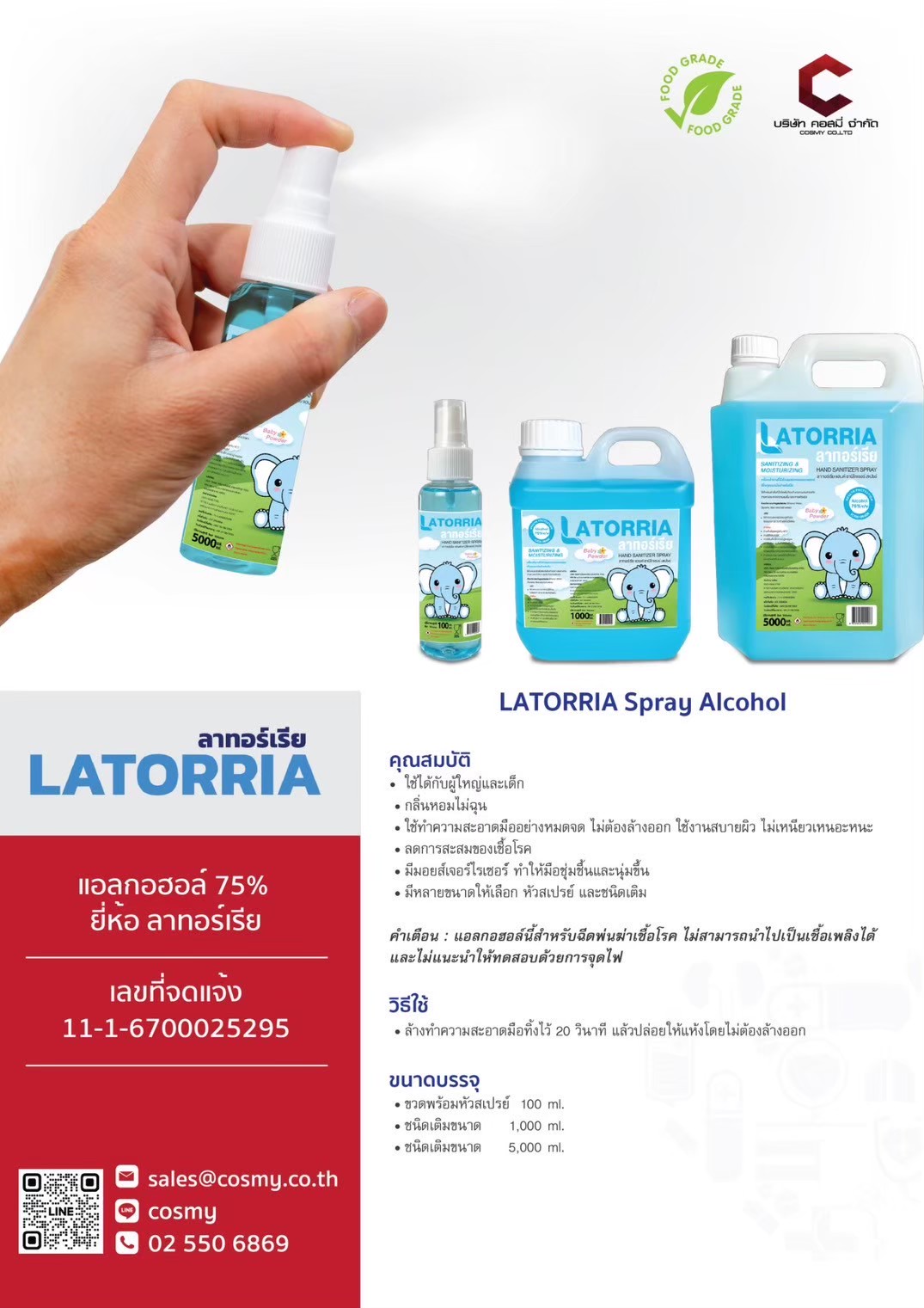 LATORRIA Spray Alcohol Food Grade