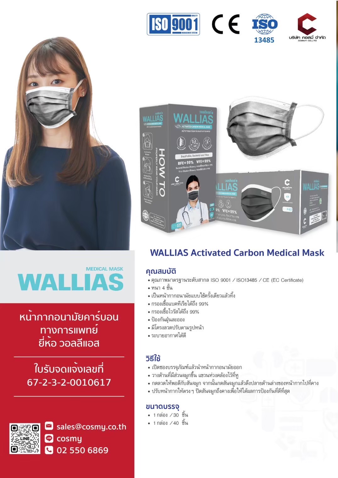 WALLIAS Activated Carbon Medical Mask